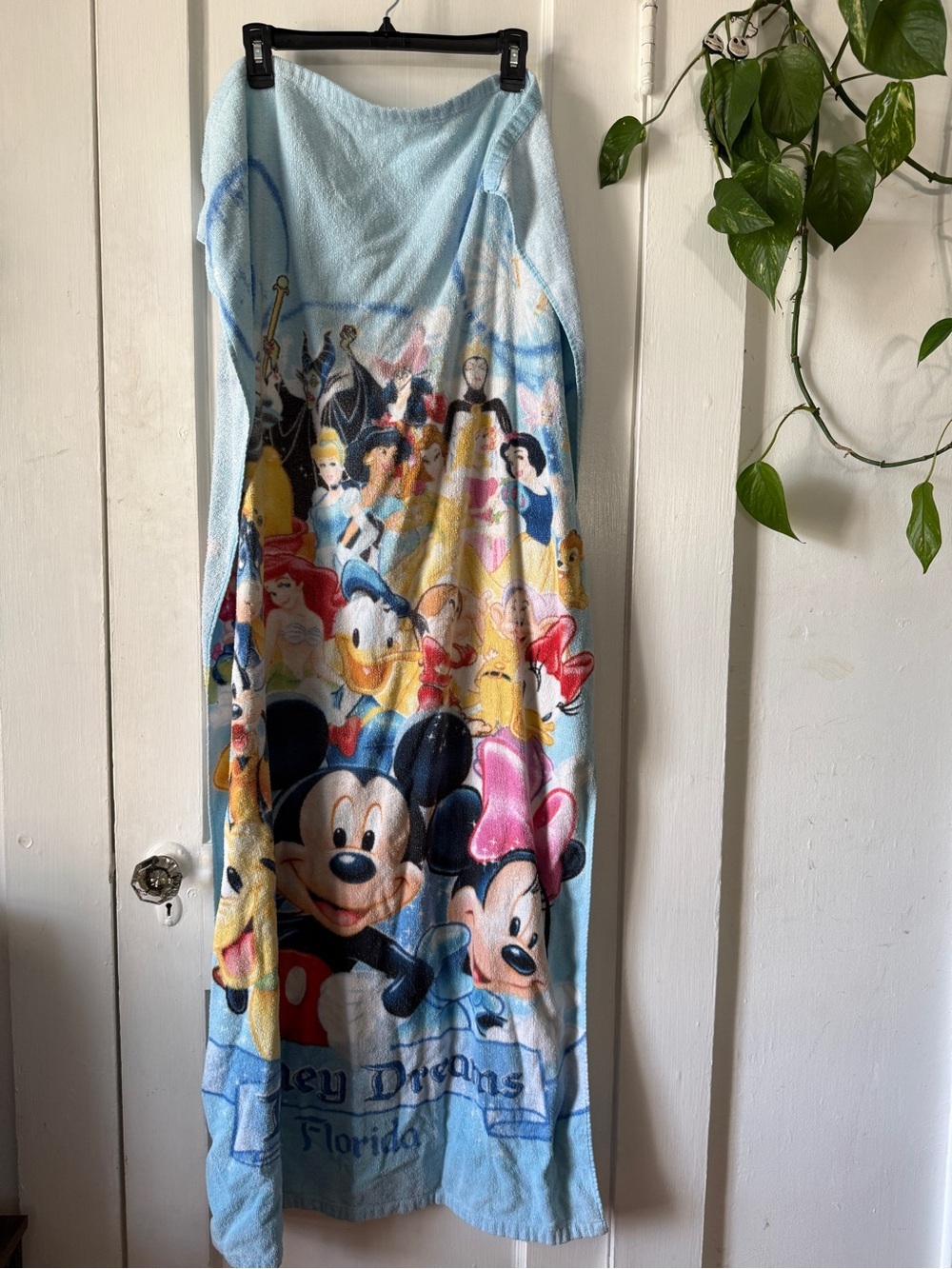 Disney Dreams Florida Light Blue Mickey & Minnie Character Beach Towel